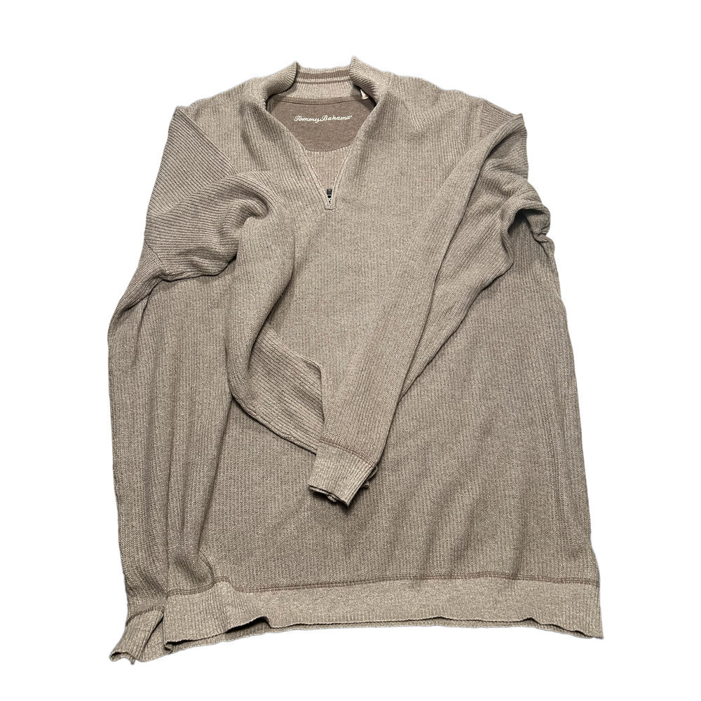 Tommy Bahamas - Pull Over Zipper 100% Cotton sweater - Size 1XB - NWOT - Picture 3 of 3